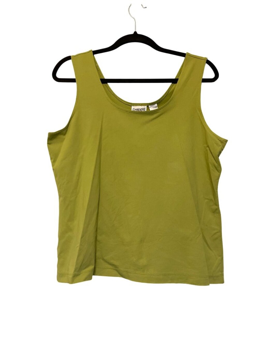 Chicos Olive Green Sleeveless Tank Top Nylon/Spandex Blend Size 2